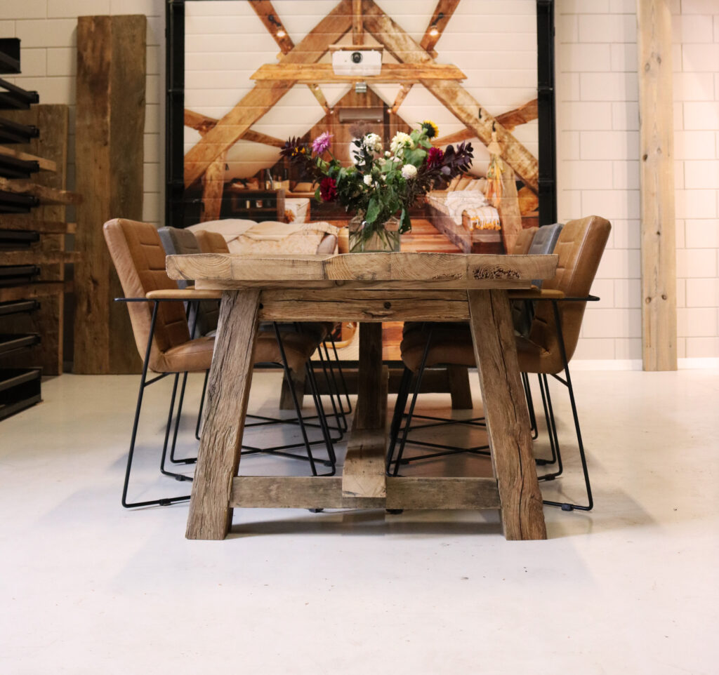 Reclaimed rustic barnwood table