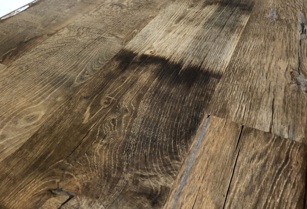 Rustic reclaimed barnwood floor