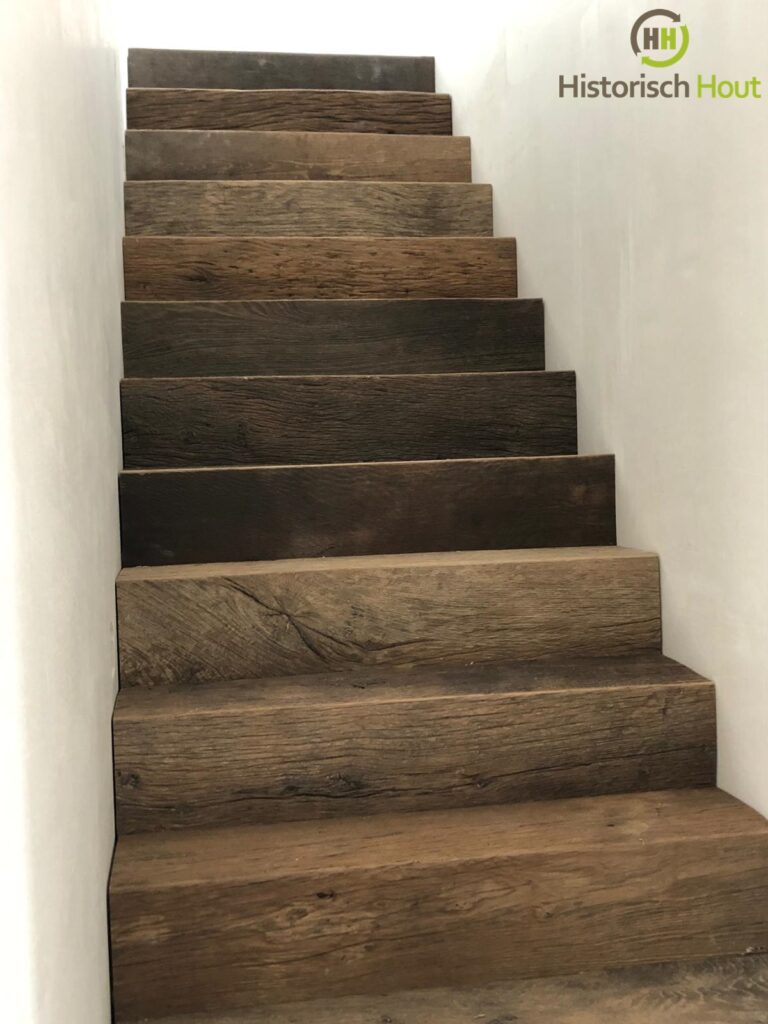 stairs of reclaimed wood