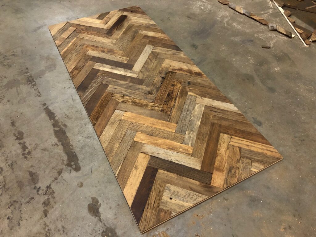 Herringbone reclaimed floors