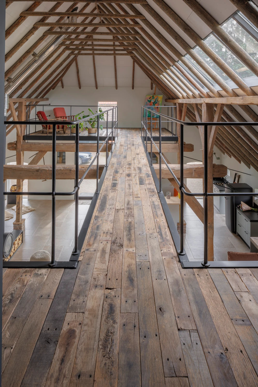 Barnwood vloer in een woning