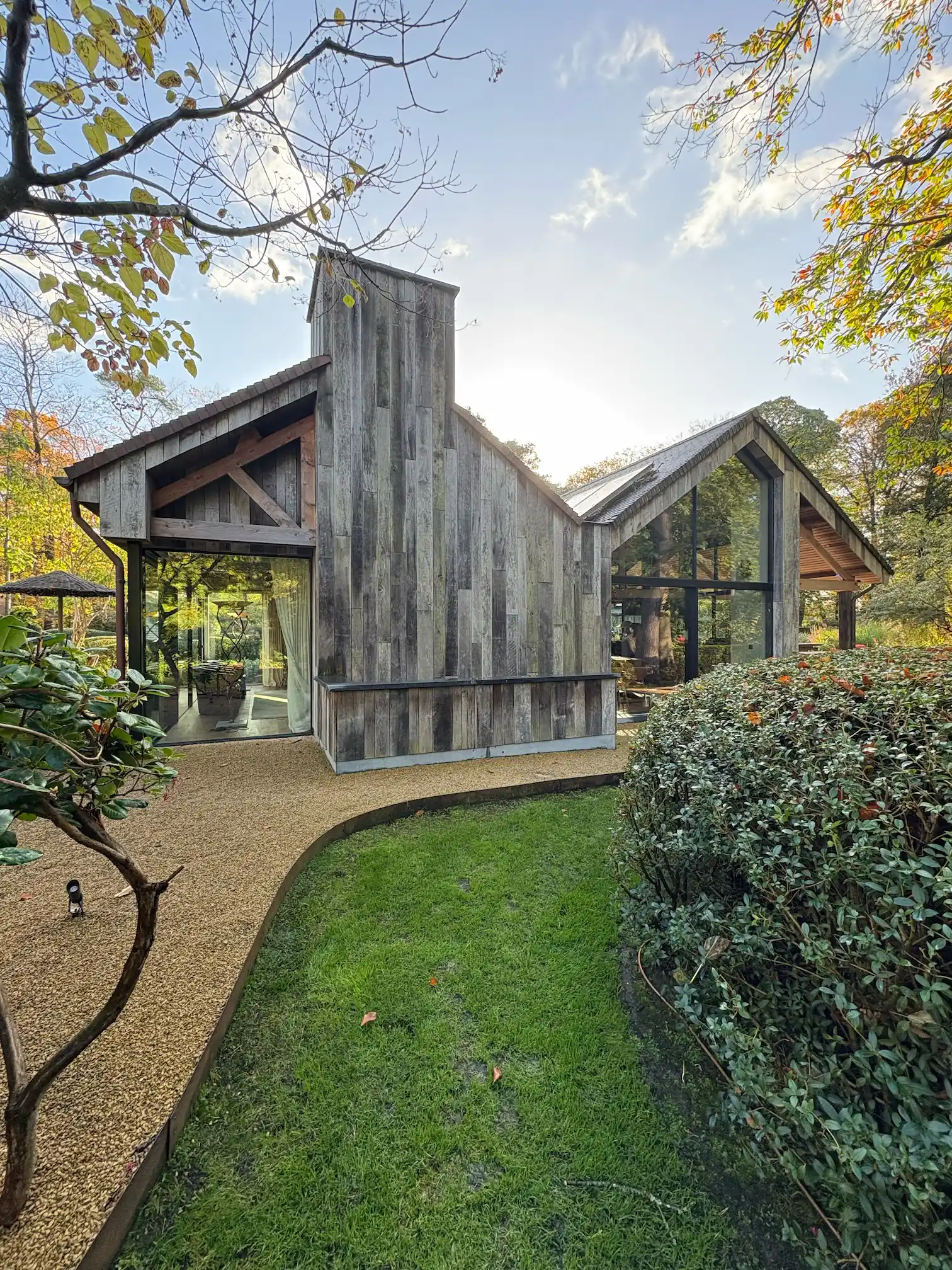 Barnwood gevel voor huis