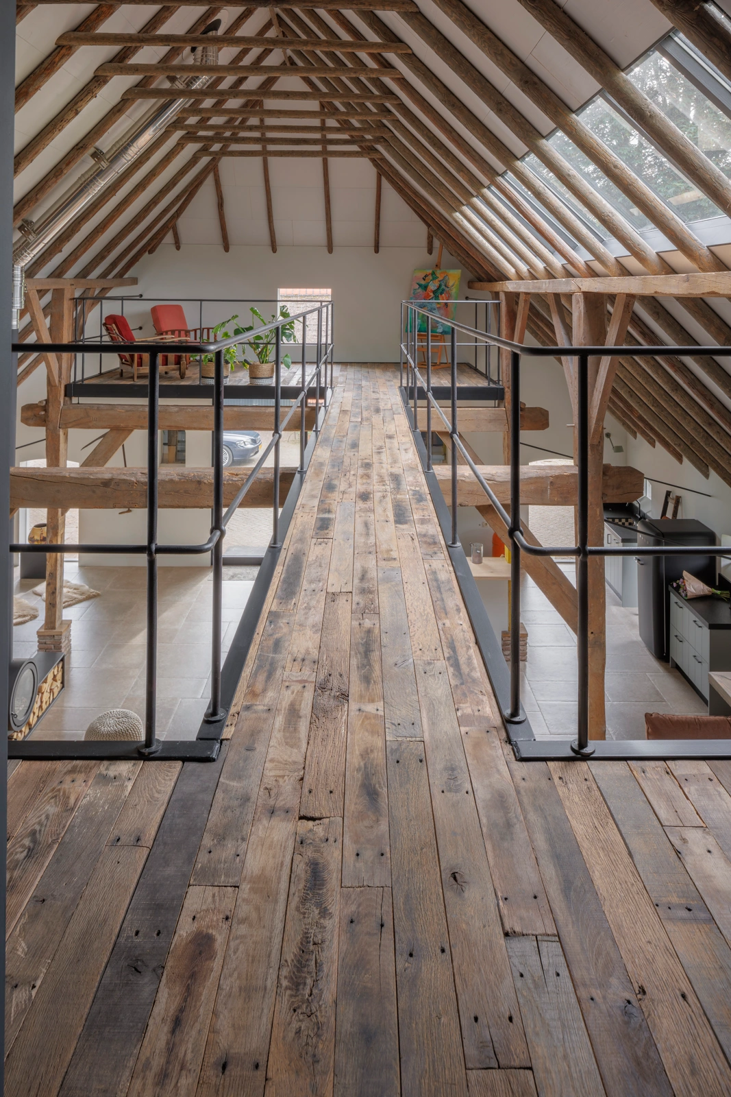 Barnwood vloer met mooie verwerking