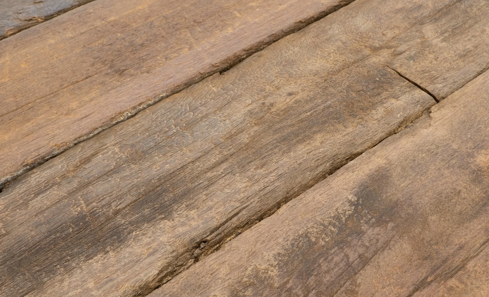 Oude eikenhouten planken vloer