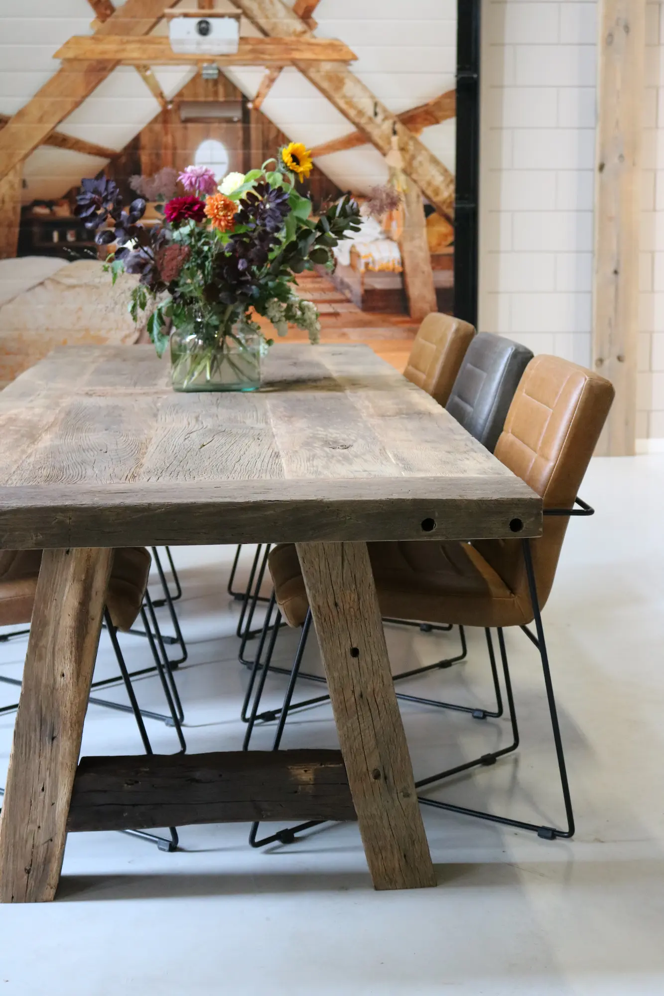 kloostertafel eiken van oud hout