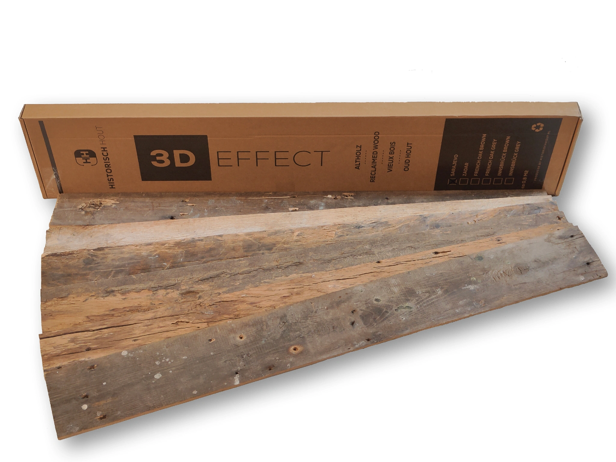 Barnwood wandbekleding van oud eiken