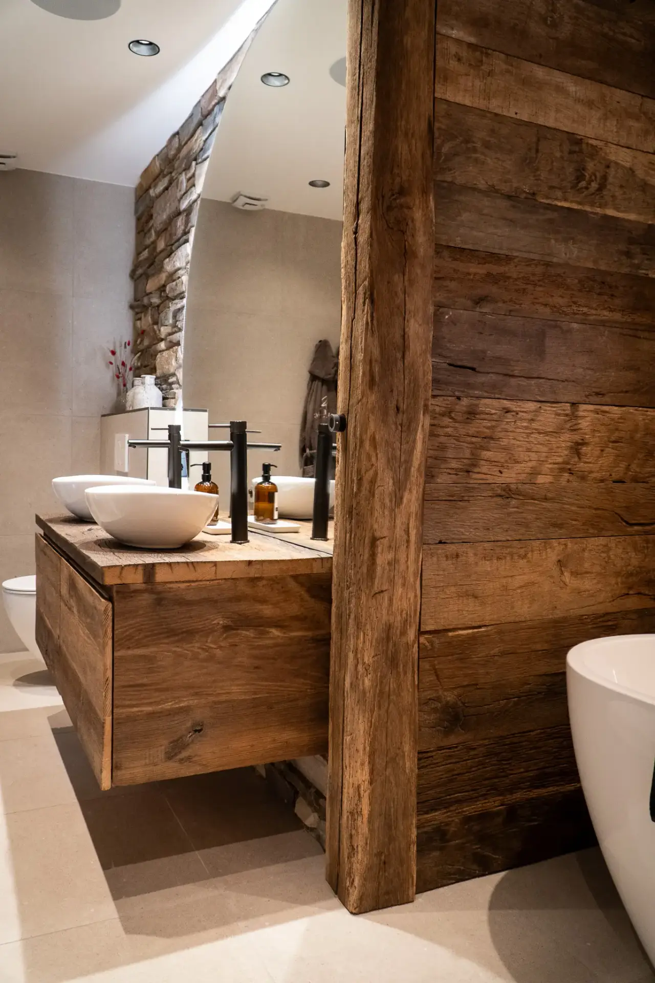 luxe badkamermeubel oud hout
