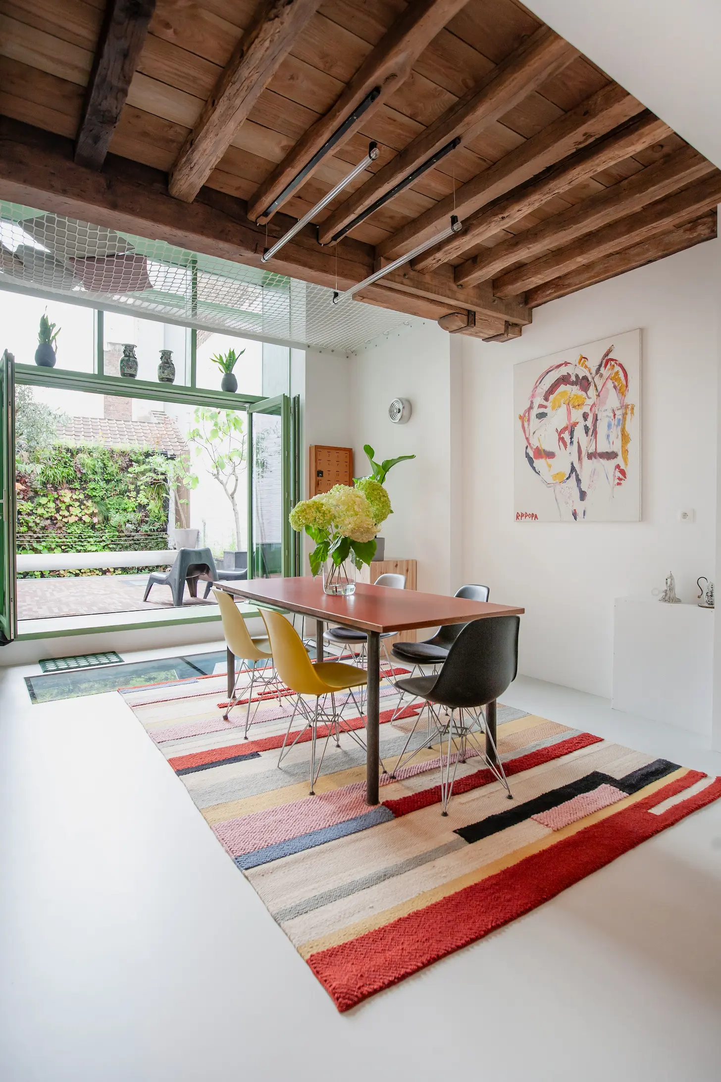 Oude houten balken als plafond