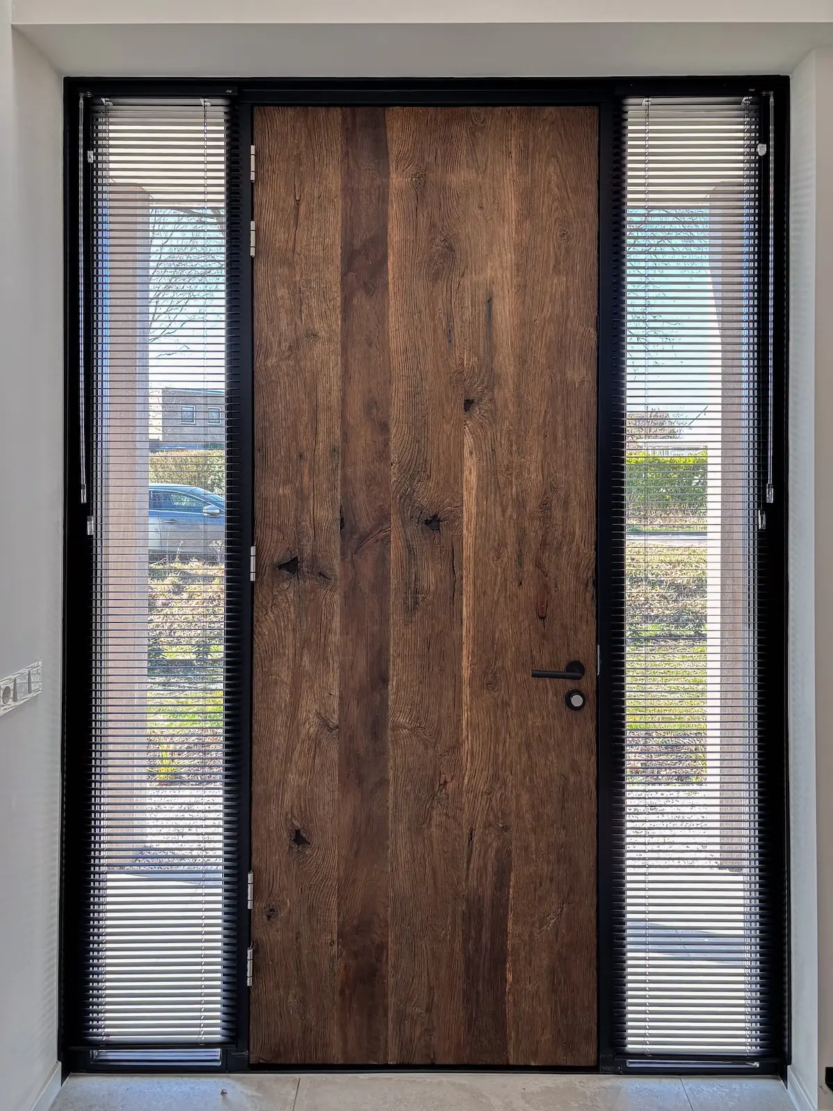eiken voordeur met glas