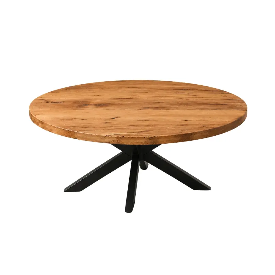 Geschaafde ronde tafel eiken