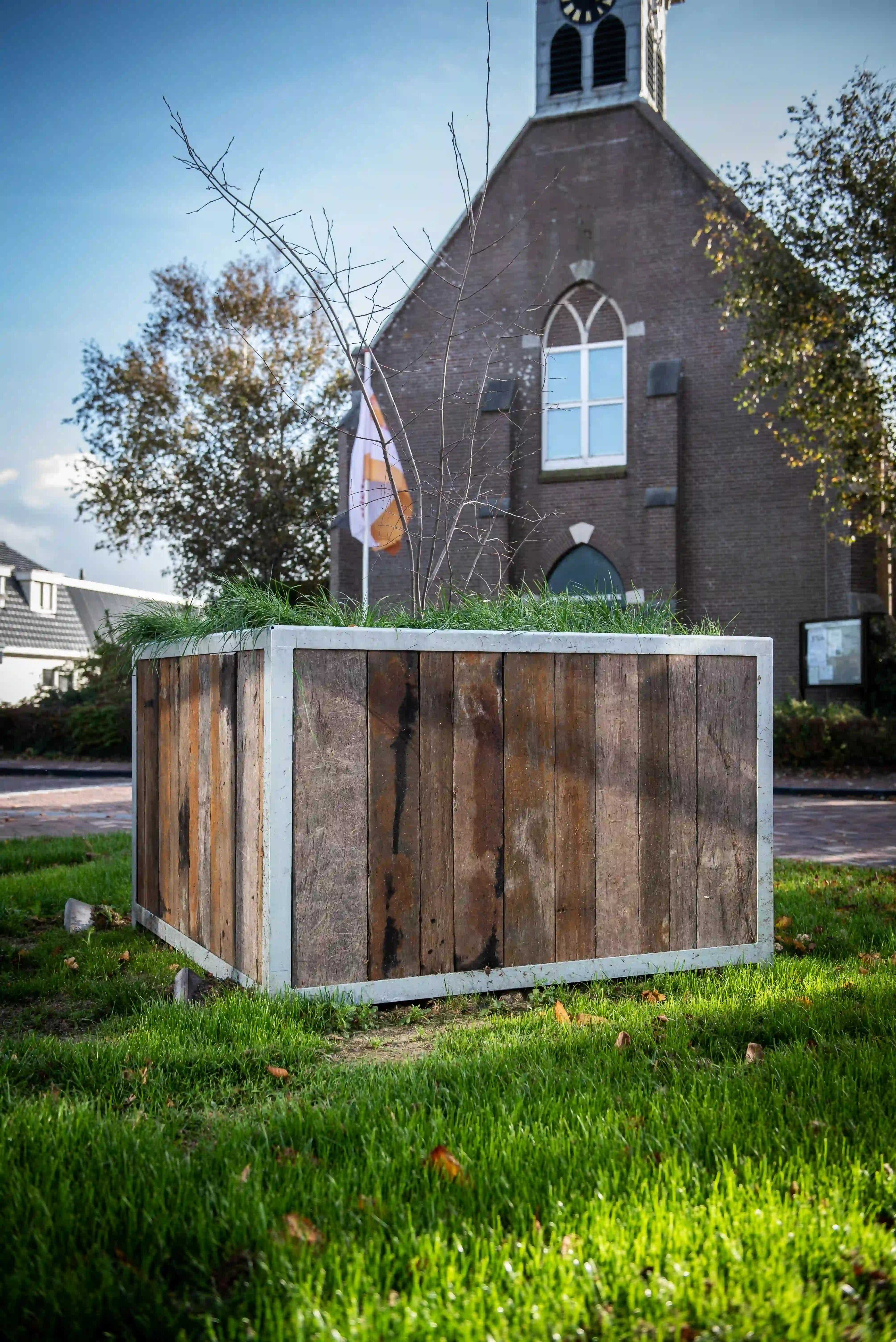 Plantenbakken gemaakt van oud eiken